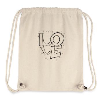 Amour - Liebe Schwarz - Stanley/Stella recycelter Gym Bag - Naturweiß - Vorne