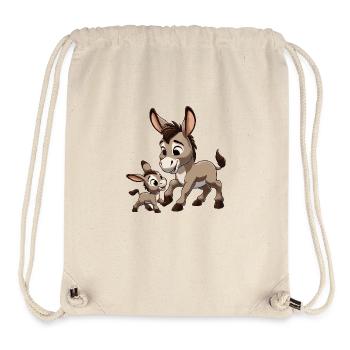 Eselmutter mit Kind grau - Stanley/Stella recycelter Gym Bag - Naturweiß - Vorne