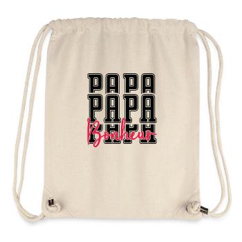 Papa Bonheur - Sac à cordon recyclé Stanley/Stella - blanc naturel - Devant