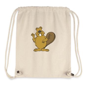 beaver biber nagetier rodents wood water10 - Stanley/Stella recycelter Gym Bag - Naturweiß - Vorne