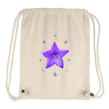Campanule violet motif floral fleur bleue - Sac à cordon recyclé Stanley/Stella - blanc naturel - Devant