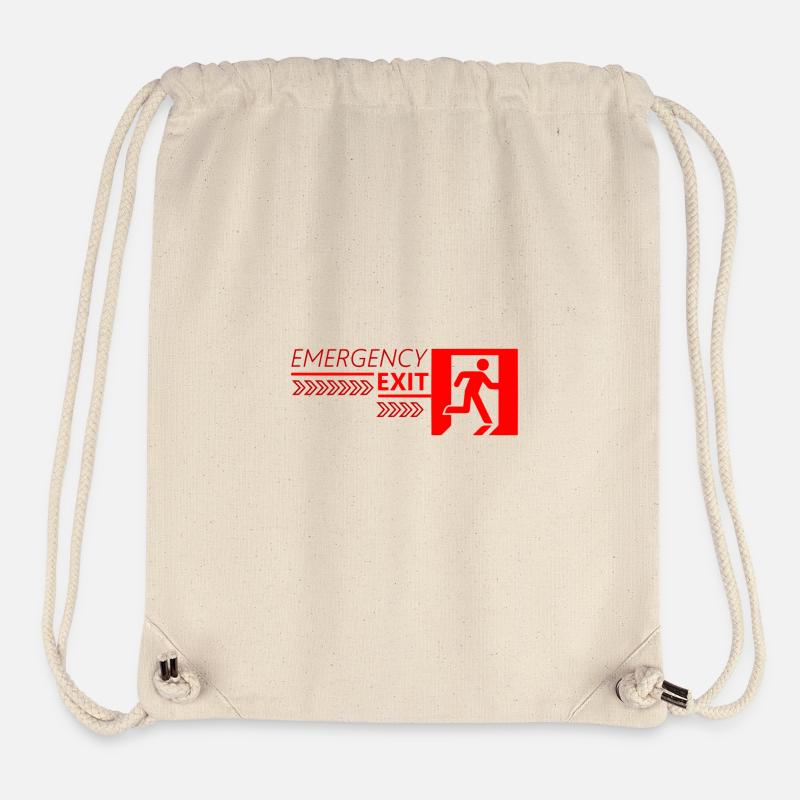 Emergency EXIT Red Flag - Sac à cordon recyclé Stanley/Stella - blanc naturel