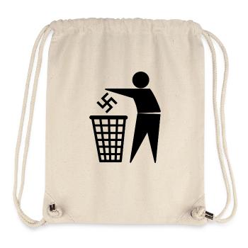 contre les nazis - Sac à cordon recyclé Stanley/Stella - blanc naturel - Devant