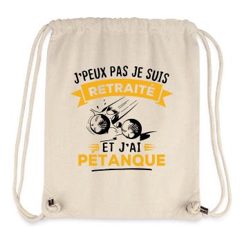 J'peux pas je suis retraité et j'ai pétanque - Sac à cordon recyclé Stanley/Stella - blanc naturel - Devant