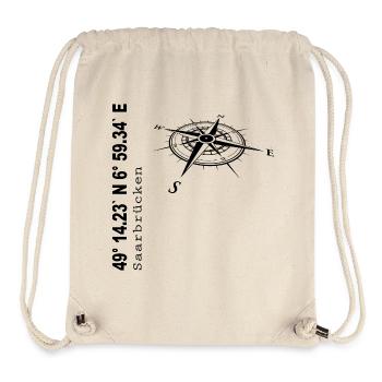 Koordinaten Saarbrücken - Stanley/Stella recycelter Gym Bag - Naturweiß - Vorne