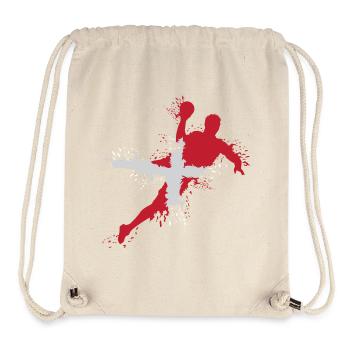 Équipe de handball Danemark Symbole Icône du logo - Sac à cordon recyclé Stanley/Stella - blanc naturel - Devant