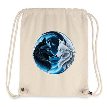 Zwei majestätische Wolfsköpfe - Stanley/Stella recycelter Gym Bag - Naturweiß - Vorne