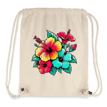 Hibiskusblüten - Stanley/Stella recycelter Gym Bag - Naturweiß - Vorne