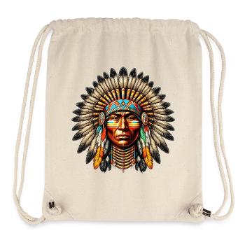 Amerikanisch, Indianer, Amerikaner - Stanley/Stella recycelter Gym Bag - Naturweiß - Vorne