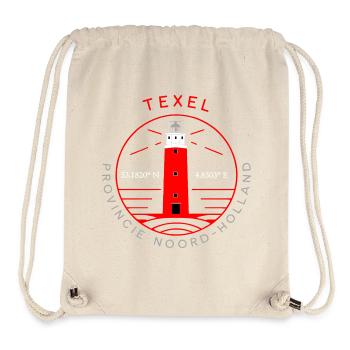 Texel Leuchtturm Koordinaten Shirt - Stanley/Stella recycelter Gym Bag - Naturweiß - Vorne