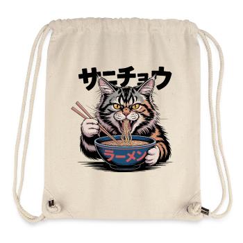 Hungry Ramen Cat Funny Design - Stanley/Stella Recycled Gym Bag - natural - Front