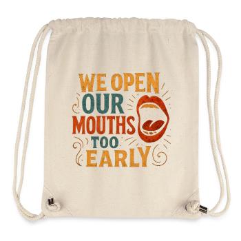 Drôle de dicton : nous ouvrons la bouche - Sac à cordon recyclé Stanley/Stella - blanc naturel - Devant