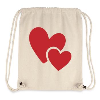 Two Red Hearts Love Icon Logo - Stanley/Stella Recycled Gym Bag - natural - Front