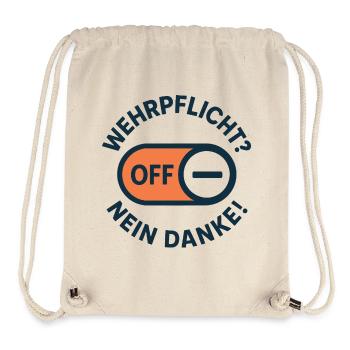 Kriegsdienstverweigerung – Wehrpflicht Nein Danke - Stanley/Stella recycelter Gym Bag - Naturweiß - Vorne