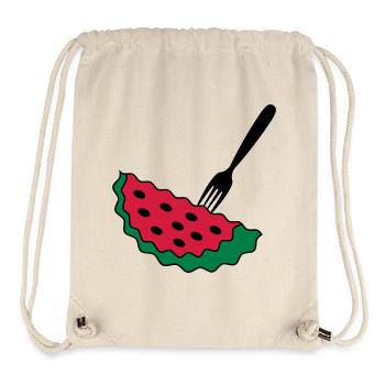 Melone mit Gabel - Stanley/Stella recycelter Gym Bag - Naturweiß - Vorne