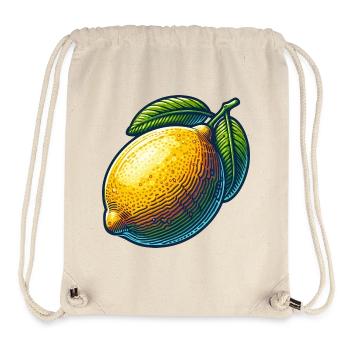 Leuchtende Zitrone und grüne Blätter - Stanley/Stella recycelter Gym Bag - Naturweiß - Vorne