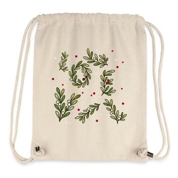 Weihnachtliches Zweigmuster mit Beeren - Stanley/Stella recycelter Gym Bag - Naturweiß - Vorne