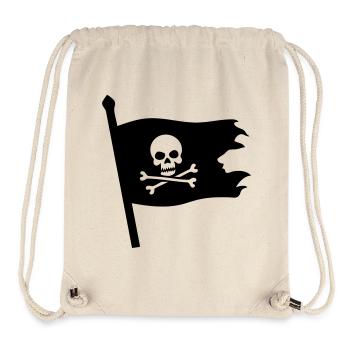 Piraten Totenkopf Jolly Roger - Stanley/Stella recycelter Gym Bag - Naturweiß - Vorne