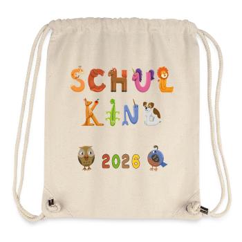 School 2026 Colorful World of Letters - Stanley/Stella Recycled Gym Bag - natural - Front