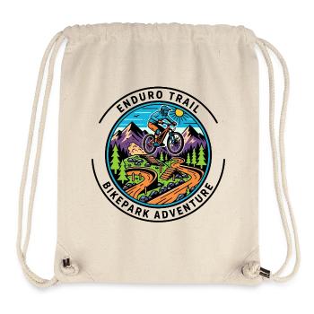 Badge de cycliste de Mountain Path - Sac à cordon recyclé Stanley/Stella - blanc naturel - Devant