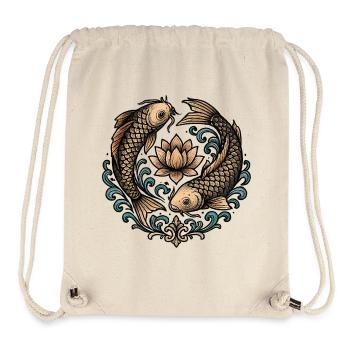 Tatouage d’harmonie du cercle de koi et lotus - Sac à cordon recyclé Stanley/Stella - blanc naturel - Devant