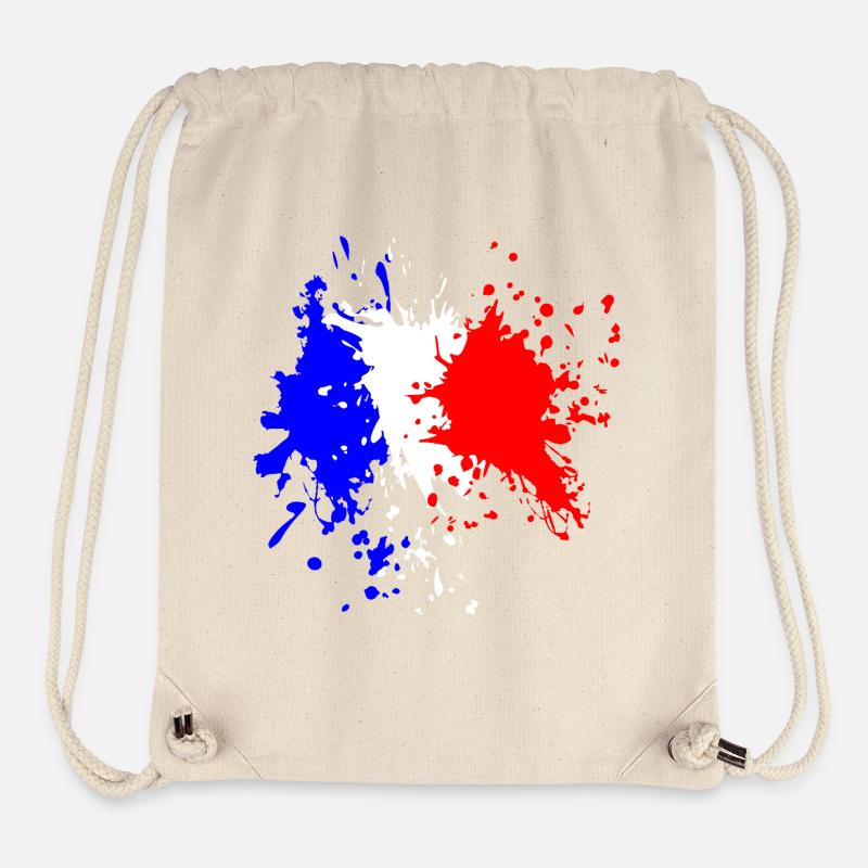 Éclaboussure du drapeau français - Sac à cordon recyclé Stanley/Stella - blanc naturel
