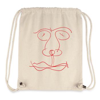 Face de ligne rouge - Sac à cordon recyclé Stanley/Stella - blanc naturel - Devant