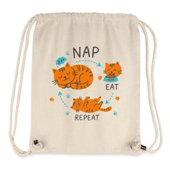 Nap Eat Repeat Katzendesign - Stanley/Stella recycelter Gym Bag - Naturweiß - Vorne