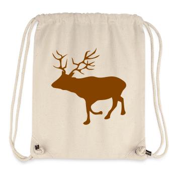 Brown deer silhouette in the forest - Stanley/Stella Recycled Gym Bag - natural - Front