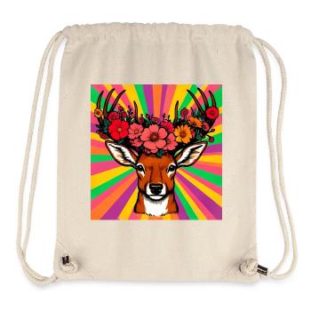 Deer with Flowers - Stanley/Stella Recycled Gym Bag - natural - Front