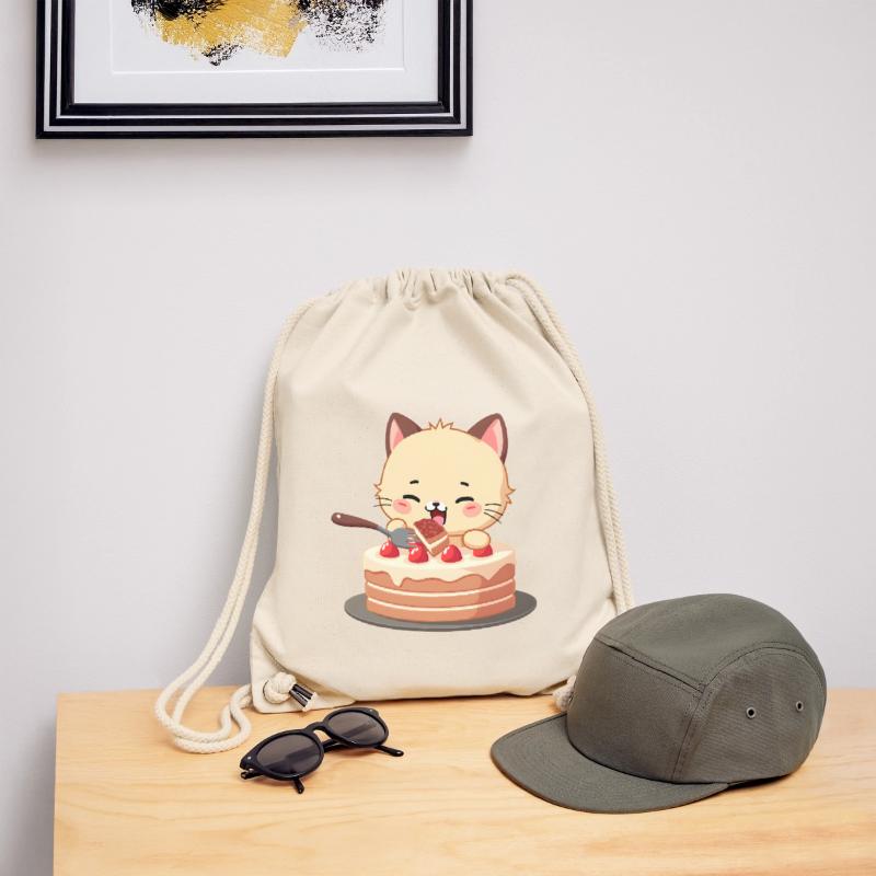 Cat eats cake Stanley/Stella Recycled Gym Bag