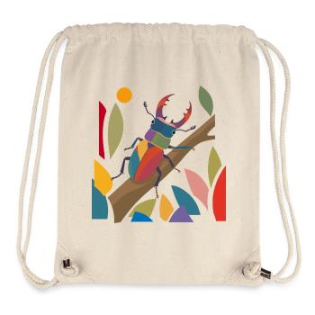Bunter Hirschkäfer im Naturstil - Stanley/Stella recycelter Gym Bag - Naturweiß - Vorne
