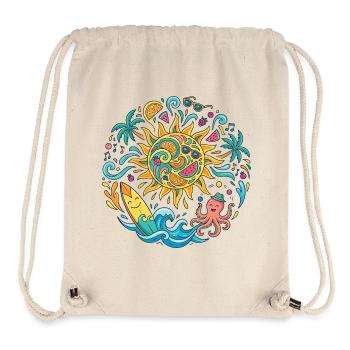 Sommersonne Surf Abenteuer Badespaß Strandurlaub - Stanley/Stella recycelter Gym Bag - Naturweiß - Vorne