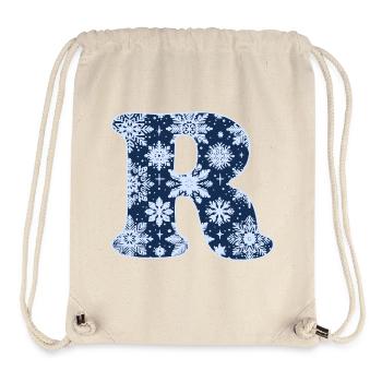 Buchstabe R Schneeflocken - Stanley/Stella recycelter Gym Bag - Naturweiß - Vorne