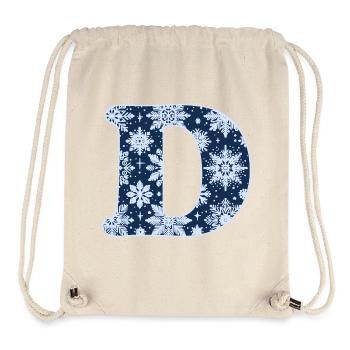 Letter D Snowflakes - Stanley/Stella Recycled Gym Bag - natural - Front