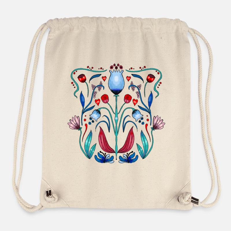 Folk Art Flora - Stanley/Stella recycelter Gym Bag - Naturweiß