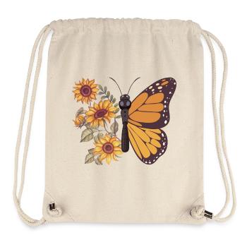 Schmetterling Sonnenblumen - Stanley/Stella recycelter Gym Bag - Naturweiß - Vorne