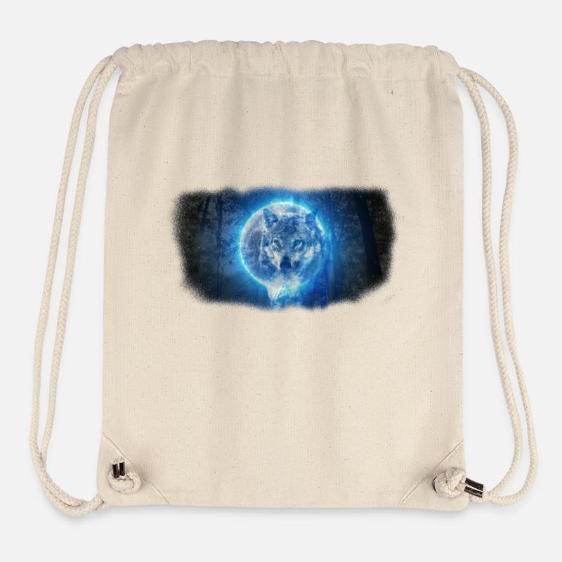 Wolf im Vollmond - Stanley/Stella recycelter Gym Bag - Naturweiß