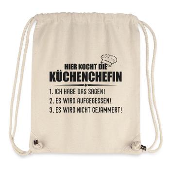 Cuisiner drôle cuisinier chef cadeau - Sac à cordon recyclé Stanley/Stella - blanc naturel - Devant