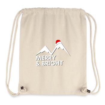 Merry and Bright - Christmas Alps - Mountains - Stanley/Stella Recycled Gym Bag - natural - Front