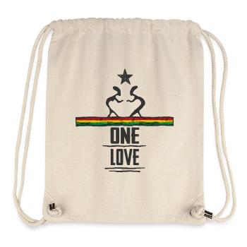 one love reggae - Sac à cordon recyclé Stanley/Stella - blanc naturel - Devant