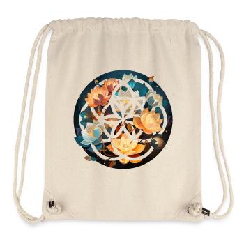 Lotus and Flower of Life – Beauty and Harmony - Stanley/Stella Recycled Gym Bag - natural - Front