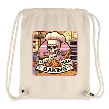 Old Man Baking Skull mit Bäckermütze mit Brot - Stanley/Stella recycelter Gym Bag - Naturweiß - Vorne