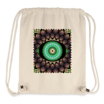 Motif oculaire kaléidoscopique - Sac à cordon recyclé Stanley/Stella - blanc naturel - Devant