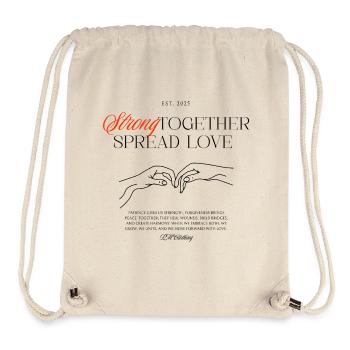 Forts, ensemble, répandent l’amour - Sac à cordon recyclé Stanley/Stella - blanc naturel - Devant