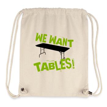 WE WANT TABLES! Wrestling Motif - Stanley/Stella Recycled Gym Bag - natural - Front
