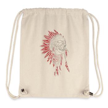 Silent Scream - Indians, feather ornaments, chief - Stanley/Stella Recycled Gym Bag - natural - Front