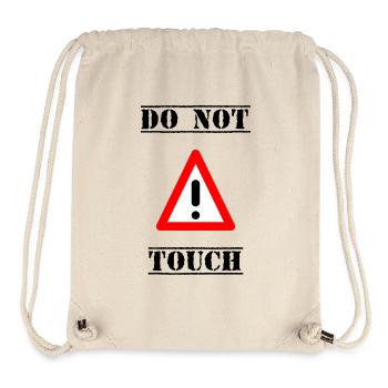 PANNEAU. NE PAS TOUCHER. DANGER. HUMOUR. DRÔLE - Sac à cordon recyclé Stanley/Stella - blanc naturel - Devant