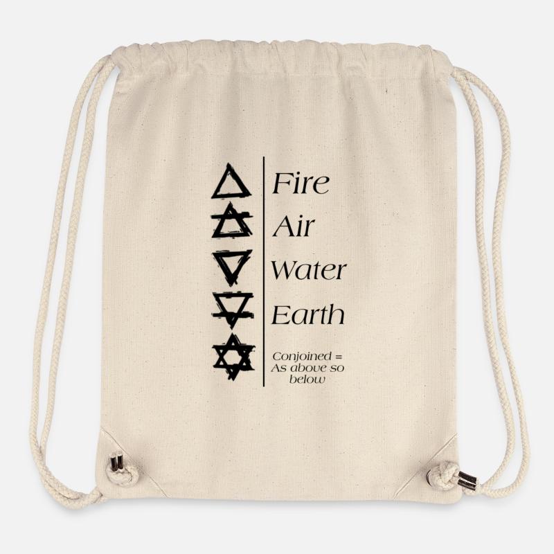 Universal Symbols / 5 Elements - Stanley/Stella Recycled Gym Bag - natural