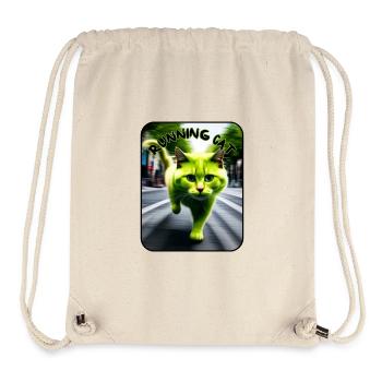 Chat vert - Sac à cordon recyclé Stanley/Stella - blanc naturel - Devant